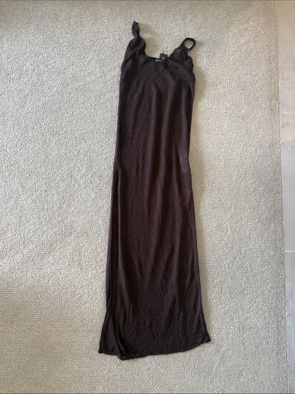 PrettyLittleThing Chocolate Brown Maxi Slip Dress